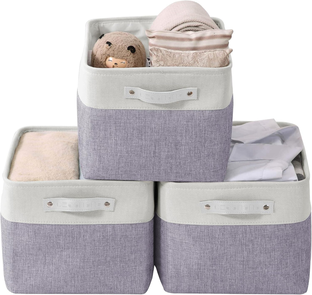 DECOMOMO Storage Bins Fabric Storage Baskets for Shelves, Linen Closet Organization Toys Nursery