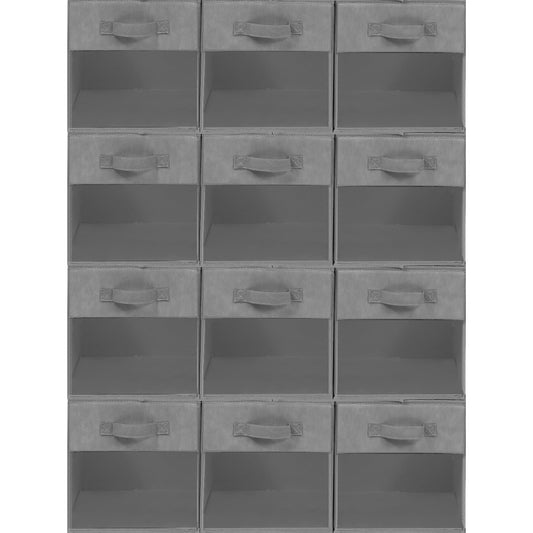 STORAGEIDEAS Storage Bins with Clear Window, 11x11 Storage Cubes, Collapsible Cube Storage Box