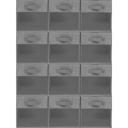 STORAGEIDEAS Storage Bins with Clear Window, 13x13 Storage Cubes, Collapsible Cube Storage Box
