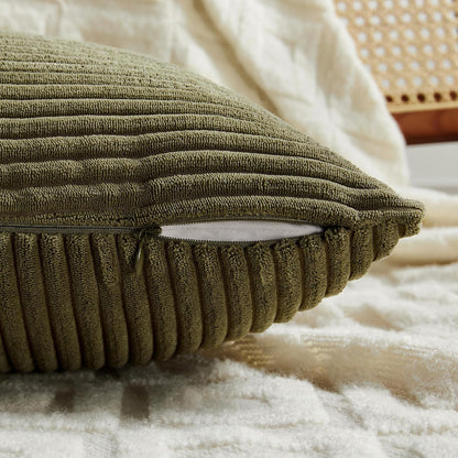 Fancy Homi 2 Packs Olive Green Euro Decorative Throw Pillow Covers 28x28 Inch Room Couch Bed