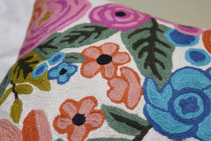 Roses Floral Pillow Cover Flower Farmhouse Chair Cushion Suzani Flowers Pillowcase Boho Florals
