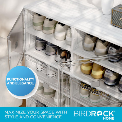 BIRDROCK HOME Shoe Rack Organizer for Closet Floor | 5 Tiers Foldable Freestanding Storage Cabinet