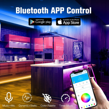 DAYBETTER LED Strip Lights 200 ft (2 Rolls of 100 ft), Smart App Control Lighting Bedroom Rome