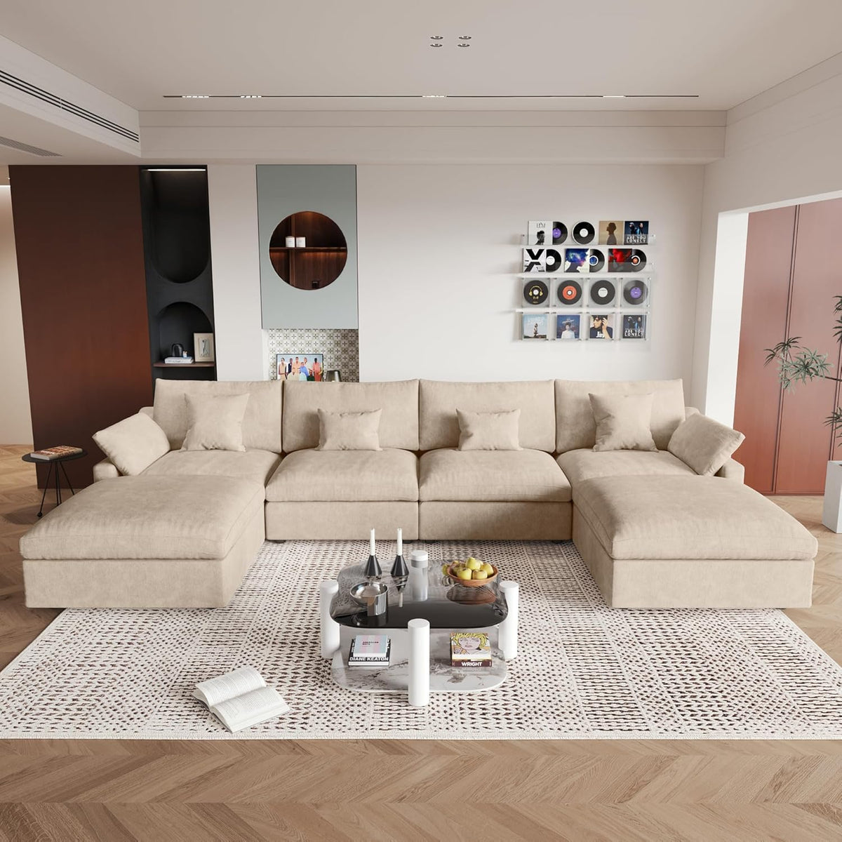 JACH U-Shaped Sectional Couches for Living Room, Cloud Sectional Couch with Deep Seat, 155.9"