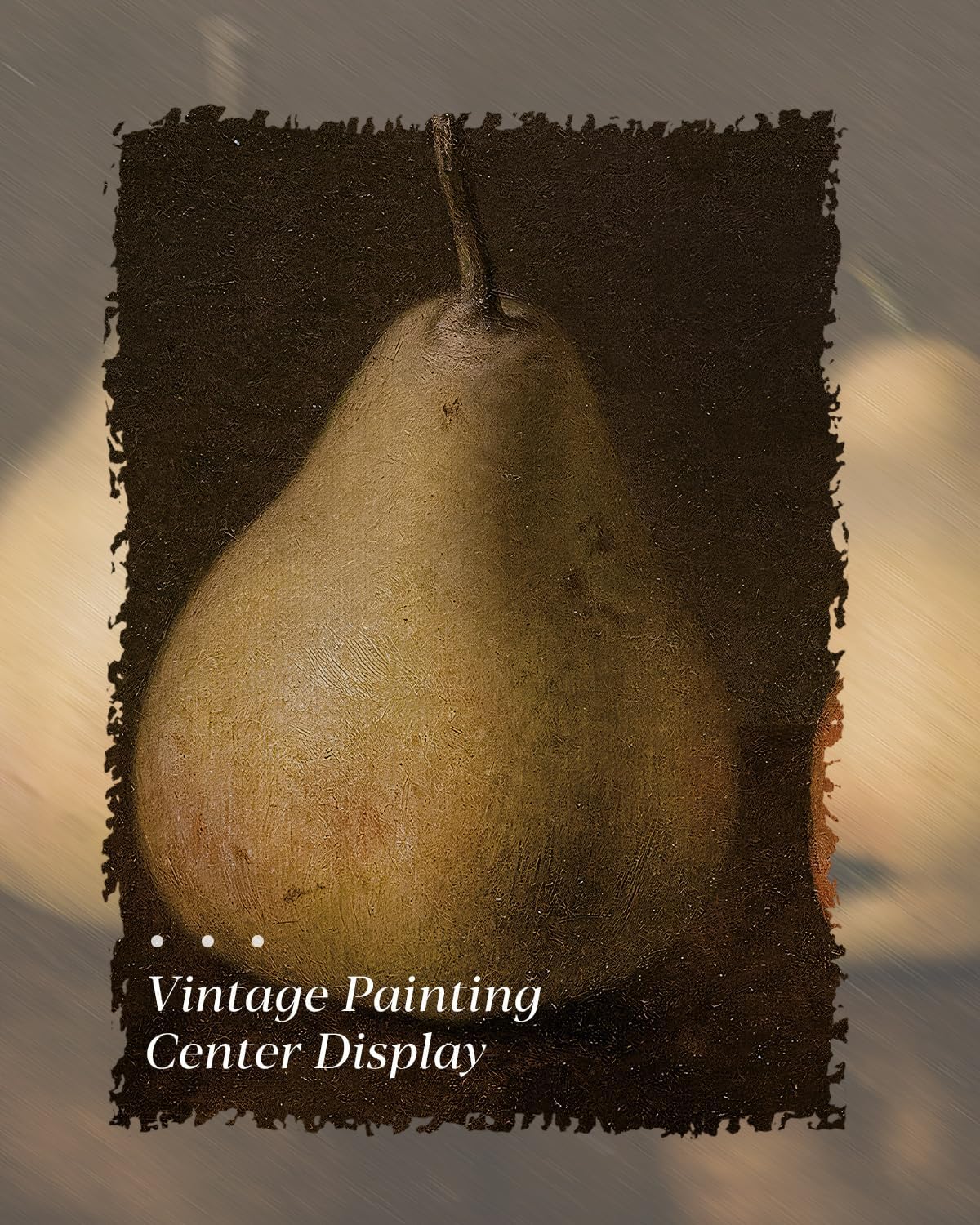 HUARCEY Gold Framed Vintage Wall Art for Living Room, Pear Fruits Painting Prints Shelf Decor for