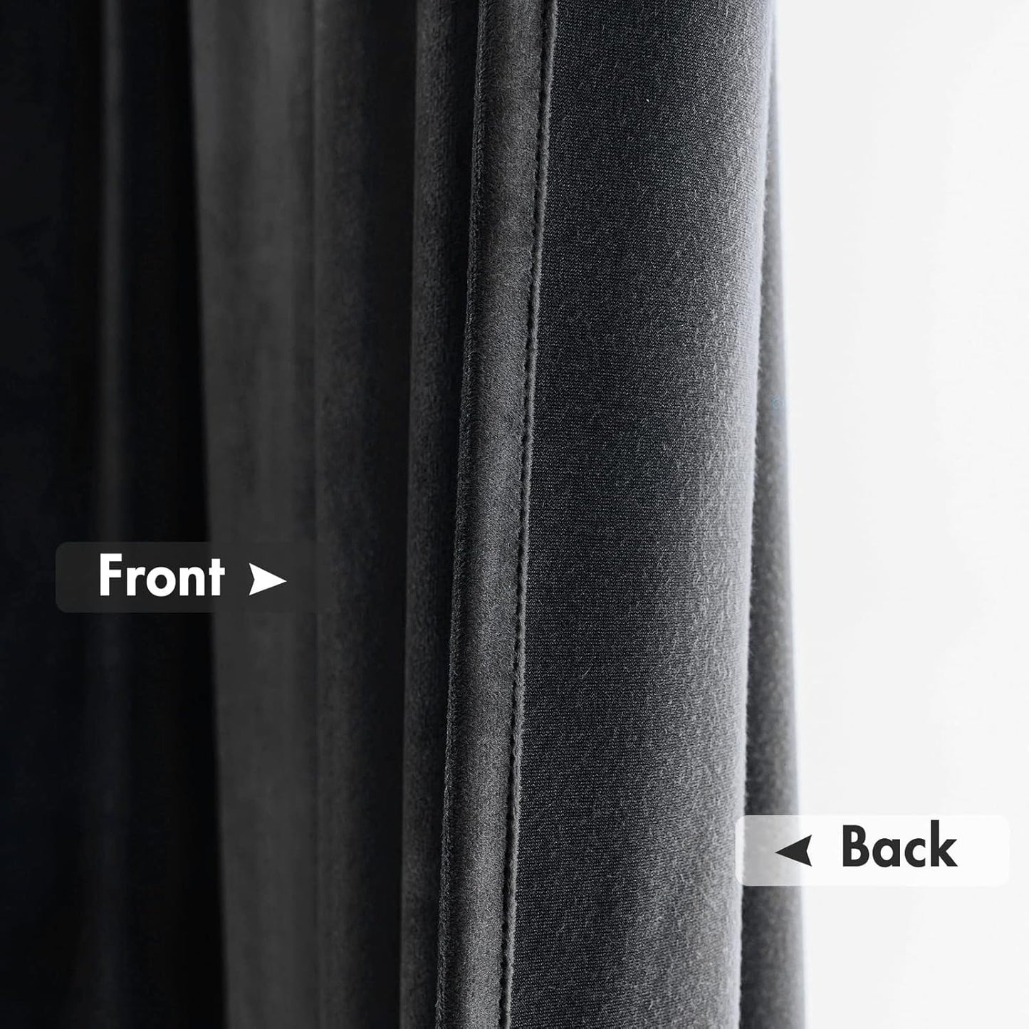 MIULEE Black Velvet Curtains Thermal Insulated Blackout Curtain Drapes for Bedroom Living Room
