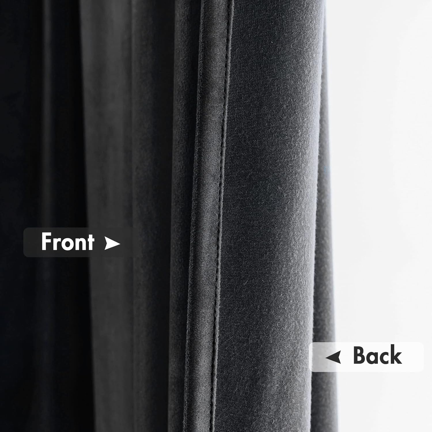 MIULEE Black Velvet Curtains Thermal Insulated Blackout Curtain Drapes for Bedroom Living Room