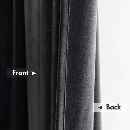 MIULEE Black Velvet Curtains Thermal Insulated Blackout Curtain Drapes for Bedroom Living Room