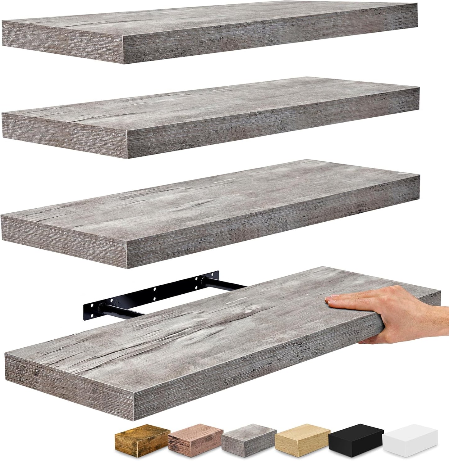 Sorbus Floating Shelves for Wall - 24" Bathroom Shelves, Wall Decor for Bedroom, Kitchen, Living