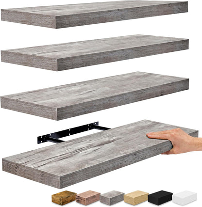 Sorbus Floating Shelves for Wall - 24" Bathroom Shelves, Wall Decor for Bedroom, Kitchen, Living