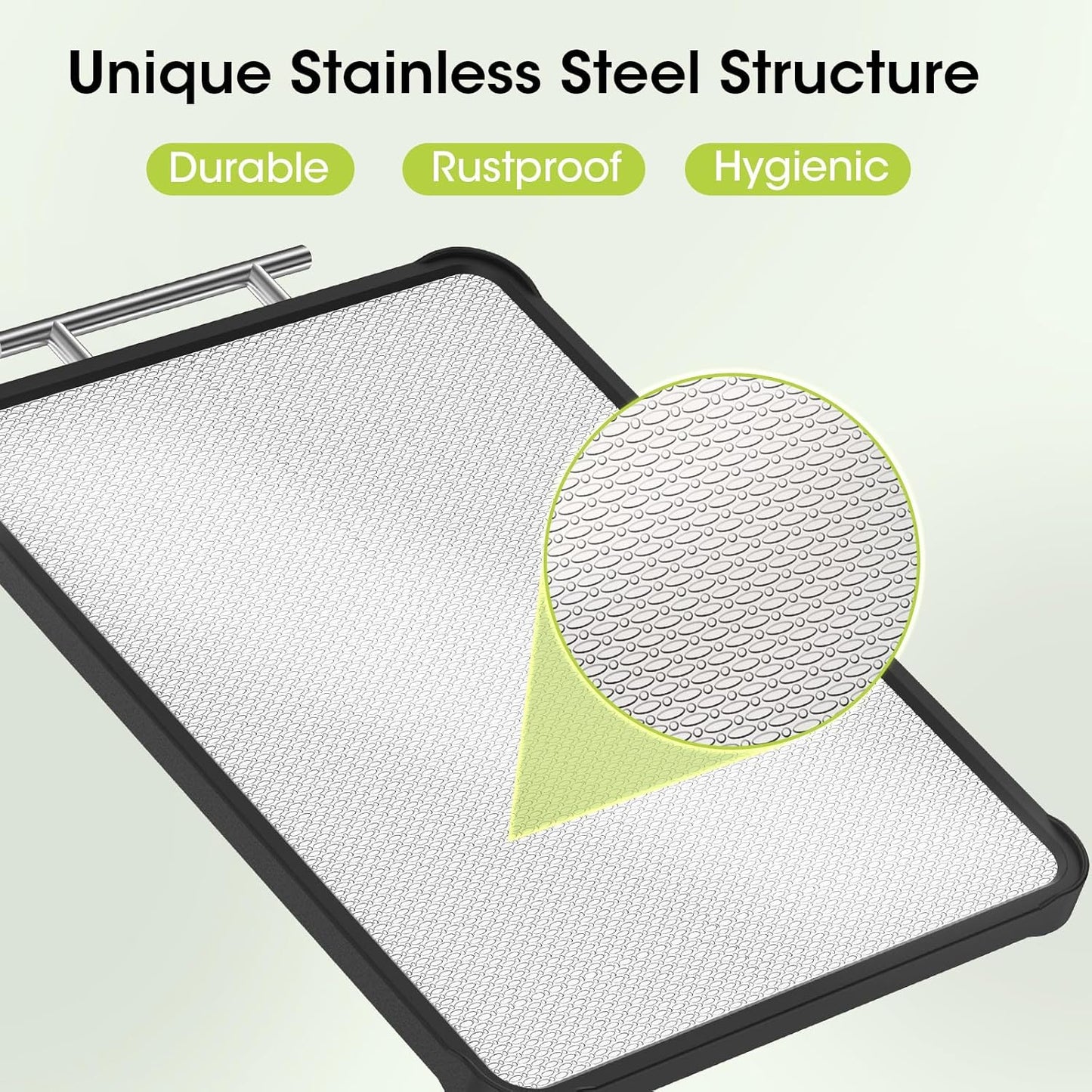 Dishwasher Safe 316 Stainless Steel Cutting Board for kitchen, Double-Sided Pure 316/Wheat Straw