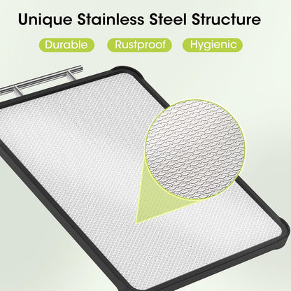 Dishwasher Safe 316 Stainless Steel Cutting Board for kitchen, Double-Sided Pure 316/Wheat Straw