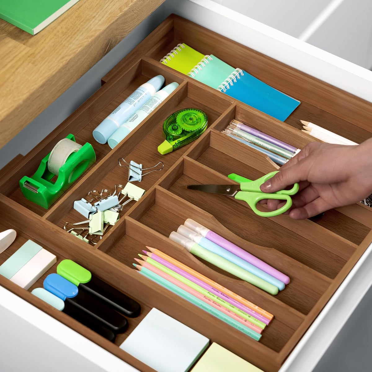 ROYAL CRAFT WOOD Luxury Bamboo Kitchen Drawer Organizer - Silverware Organizer - Utensil Holder and
