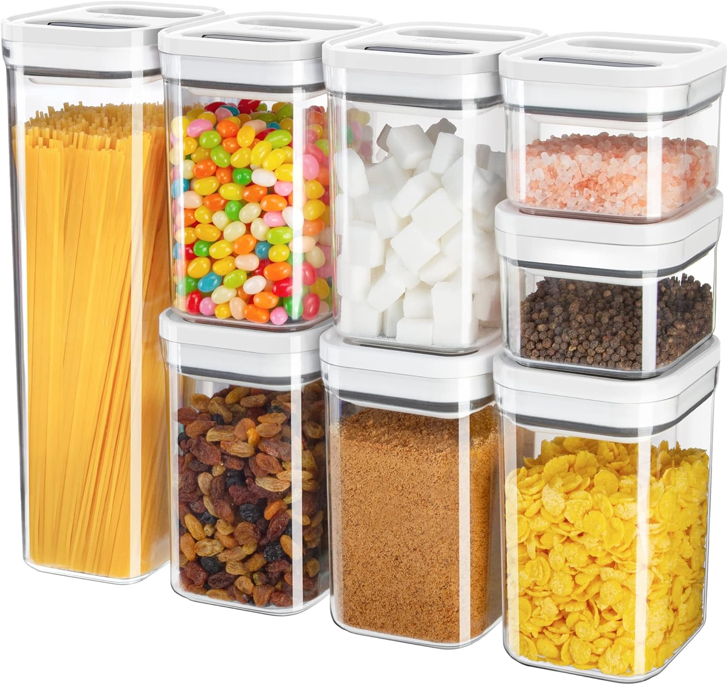 MR.SIGA 8 Piece Airtight Food Storage Container Set, BPA Free Kitchen Pantry Organization