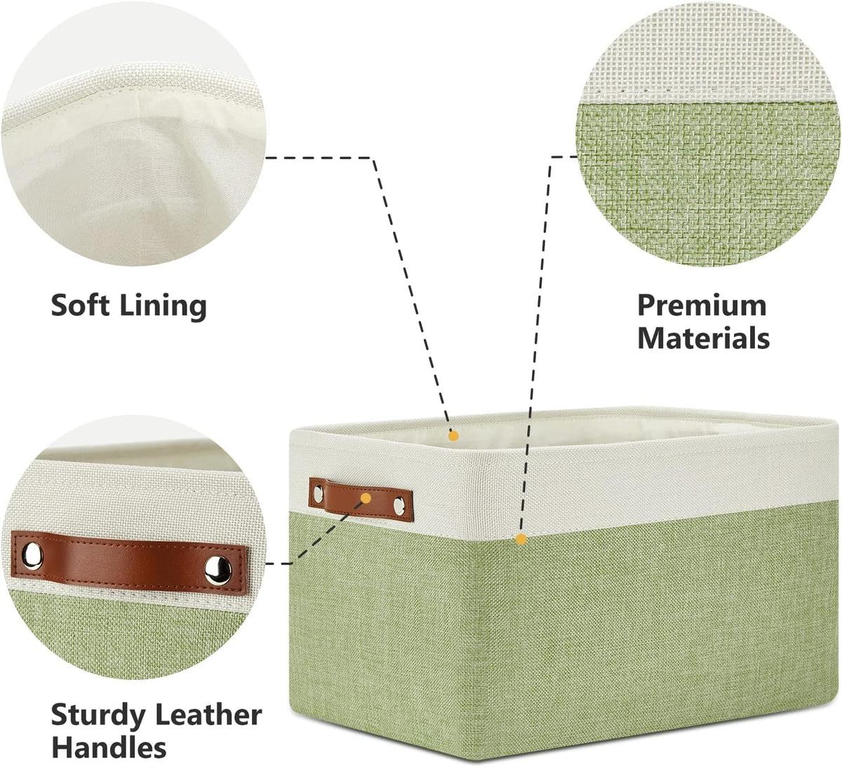 DULLEMELO Fabric Storage Bins for Laundry, Home, Foldable Storage Baskets for Shelves, Toys