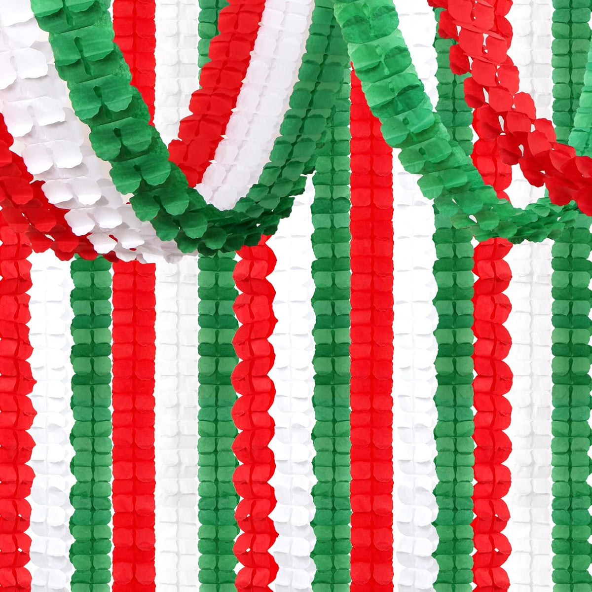 Red-Green White Party-Decorations Christmas Streamers-Garland - 12pcs Mexico Italian 4-Leaf Clover