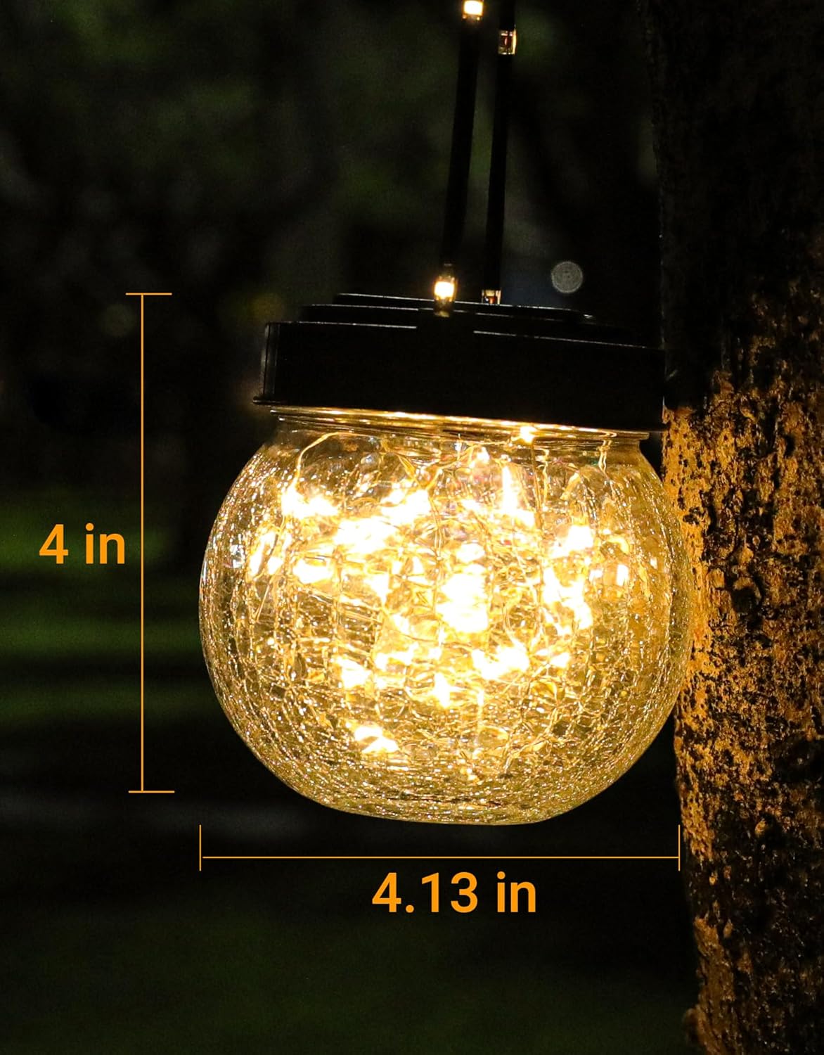 PARTPHONER Solar Lantern Solar Lights Outdoor Waterproof 2-Pack, Solar Powered Hanging Lights