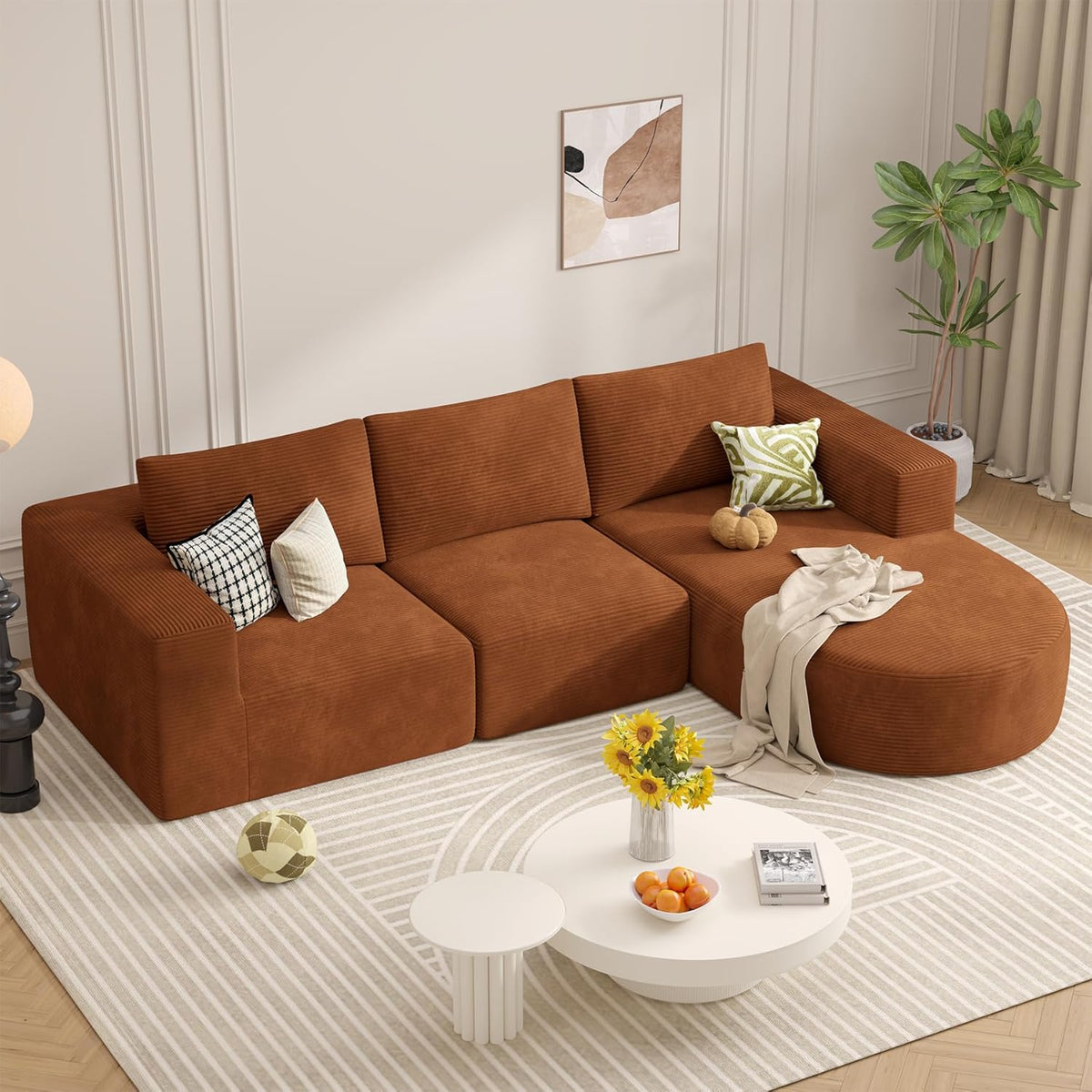 Modular Sectional Sofa with L-Shape Chaise,Cloud Sectional Modern Sleeper Couch with Deep