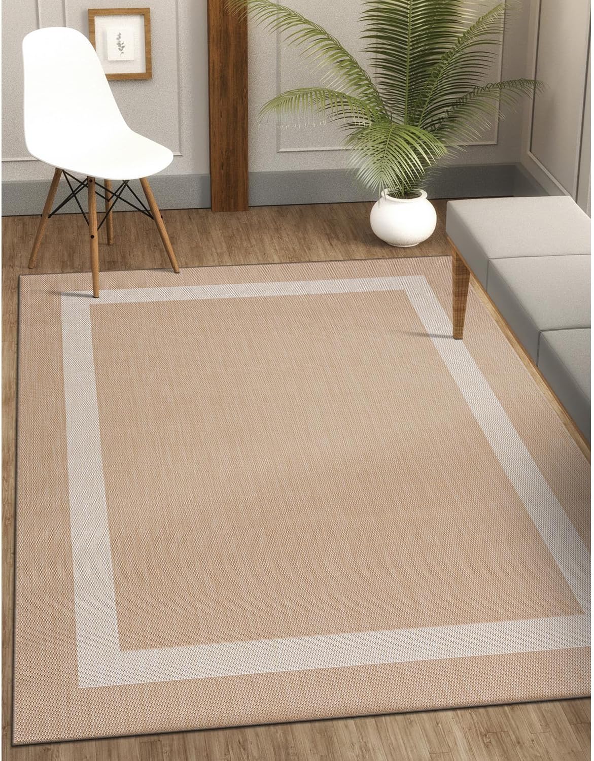 CAMILSON Outdoor Rug 8x10, Modern Outside Rugs for Patios Porches Waterproof Durable Washable