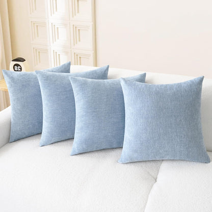 CaliTime Throw Pillow Covers Decorative 18 X 18 Inches Pack of 4 Cozy Chenille Cushion Cases for