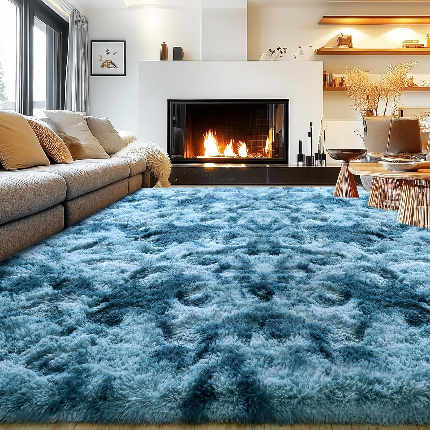Rezutan Fluffy Rug for Living Room Bedroom, Soft Large Comfy Modern Shaggy Fuzzy Plush Indoor
