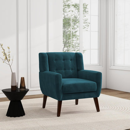 UIXE Accent Chair, Velvet Upholstered Armchair for Living Room, Modern Club Arm Chairs Comfy Single