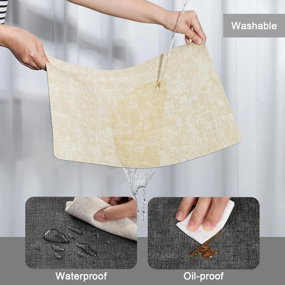 Myir JUN Dual Sided Placemats, Faux Leather Set of 4 for Dining Table Indoor Outdoor, Square