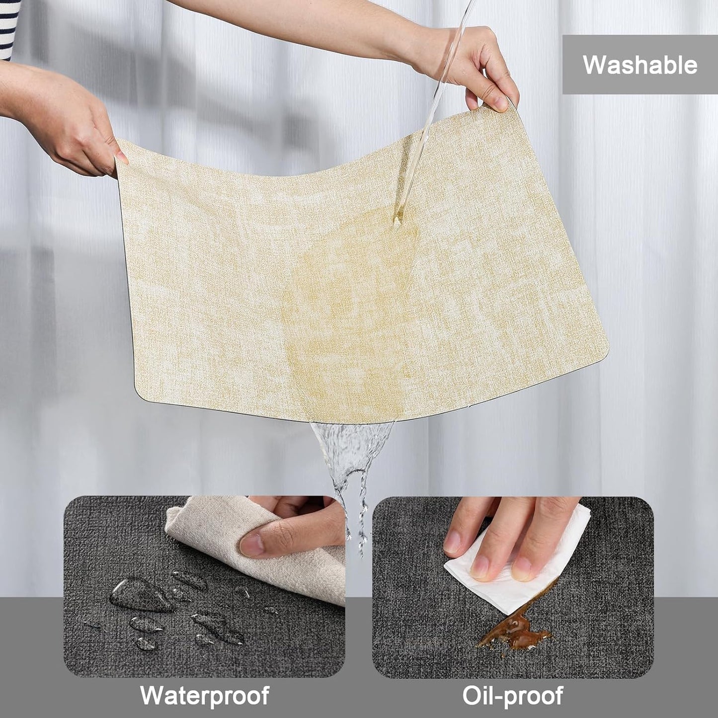 Myir JUN Placemats Dual Sided, Faux Leather Place Mats Set of 8 Indoor Placemats for Dining Table