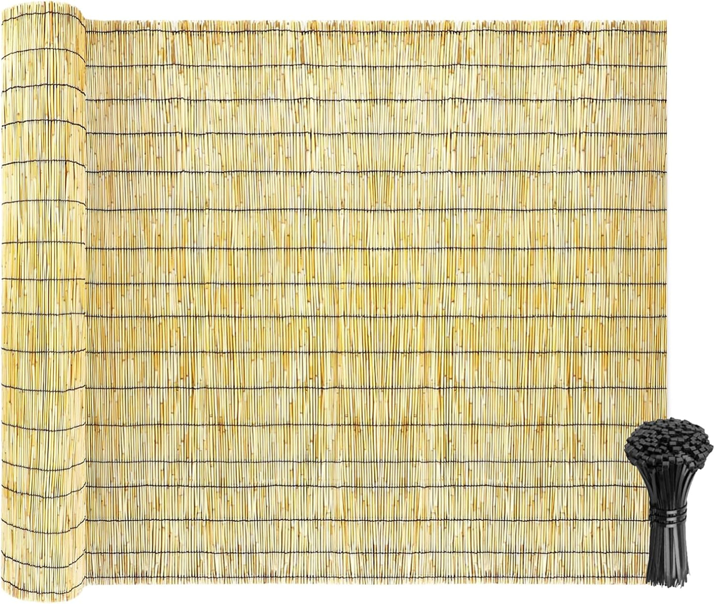 Natural Reed Fencing Rolls: Privacy Bamboo Fence 3/4/5/6ft High Roll Reed Screen, Decorative Bamboo