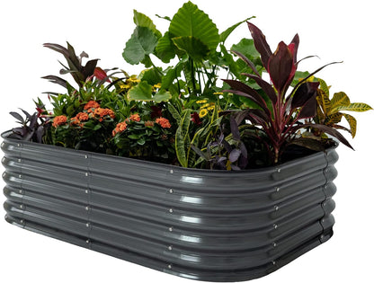 Vego garden Aluzinc Raised Garden Bed Kits, 17" Tall 6 in 1 Modular Metal Raised Planter Bed for