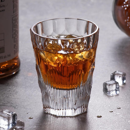 KAMMAK Crystal Whiskey Glasses Set of 2, Handcrafted 6.09oz Old Fashioned Glasses Stemless, Luxury