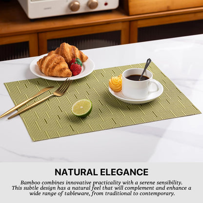 LEXMORE Placemats Set of 12 Vinyl/Plastic Woven Place Mats for Kitchen Table Indoor/Outdoor