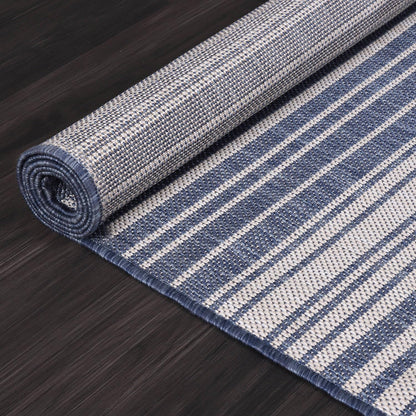 Stripe Outdoor Rug 10x14 Washable Outside Carpet for Indoor Patio Porch Waterproof Easy Cleaning