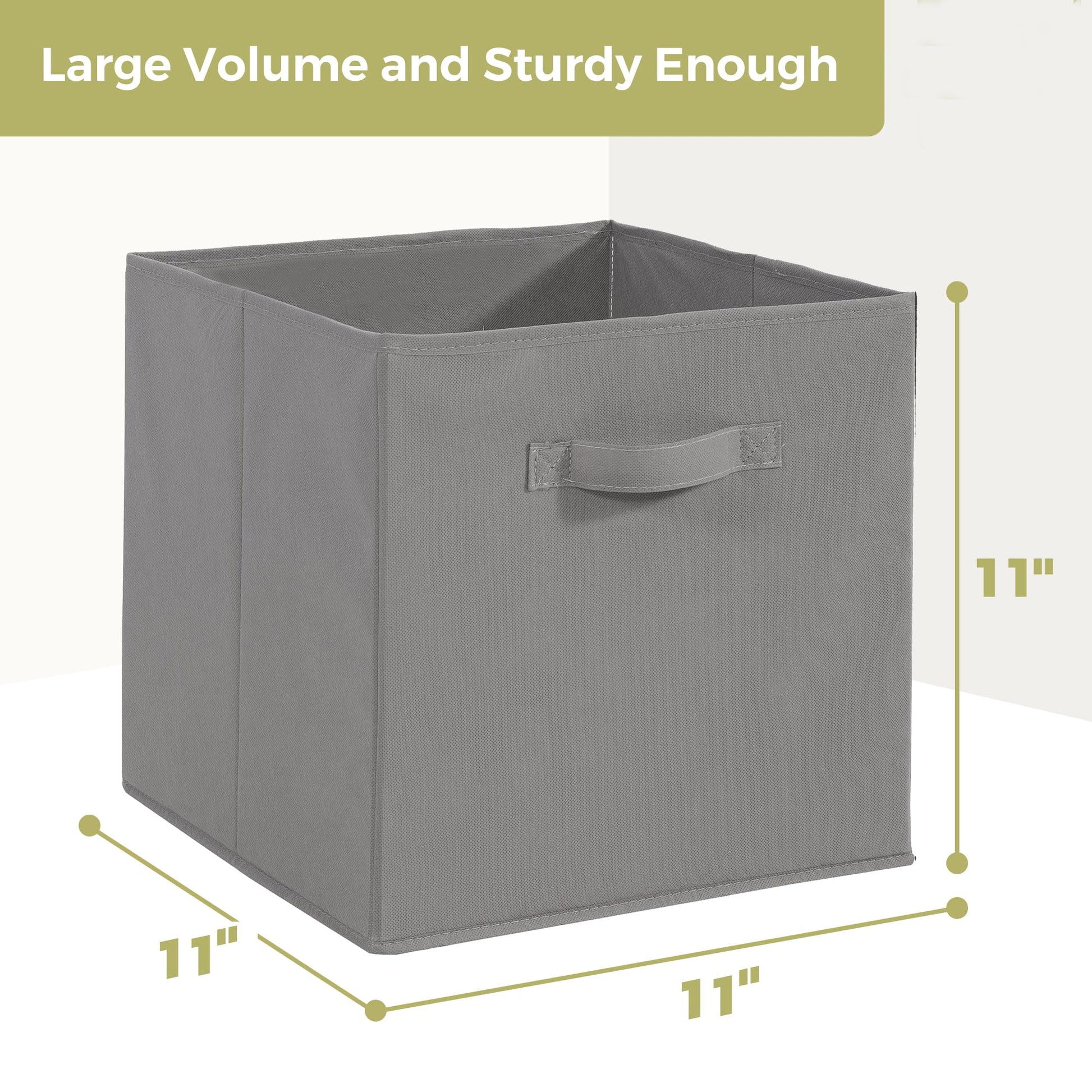 11x11 Storage Bins, Set of 8 Storage Cubes, Collapsible Cube Storage Box, Fabric Closet Organizers
