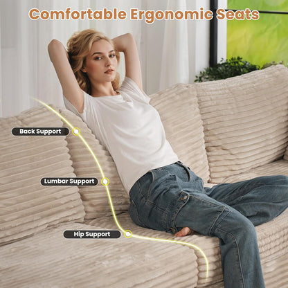 ovios Sectional Sofa Couch with U-Shape Chaise Sofa Bed, Comfy Modular Cloud Couches with Deep