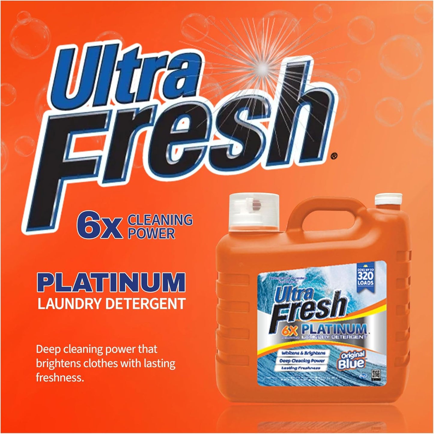 Ultra Fresh 2 x 2.5 Gallon Liquid Laundry Detergent Washing Soap for All Machine Types, 6X