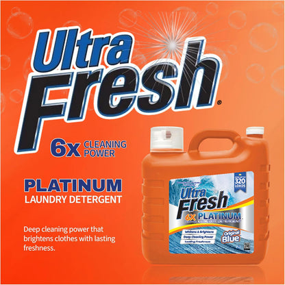 Ultra Fresh 2 x 2.5 Gallon Liquid Laundry Detergent Washing Soap for All Machine Types, 6X