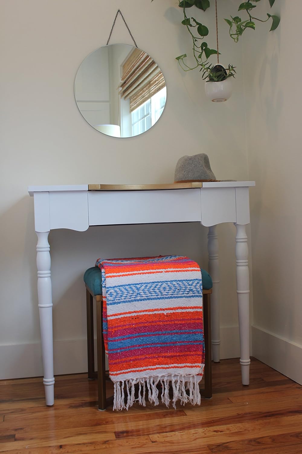 Del Mex Classic Mexican Blanket, Large Authentic Woven Falsa Throw (70"x50"), Artisan Southwest