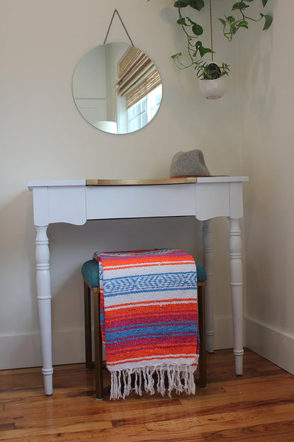 Del Mex Classic Mexican Blanket, Large Authentic Woven Falsa Throw (70"x50"), Artisan Southwest