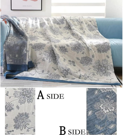 MSGKV Throw Blanket 100% Cotton Blankets Stitch Blanket,Versatile Knit Woven Super Soft Warm &