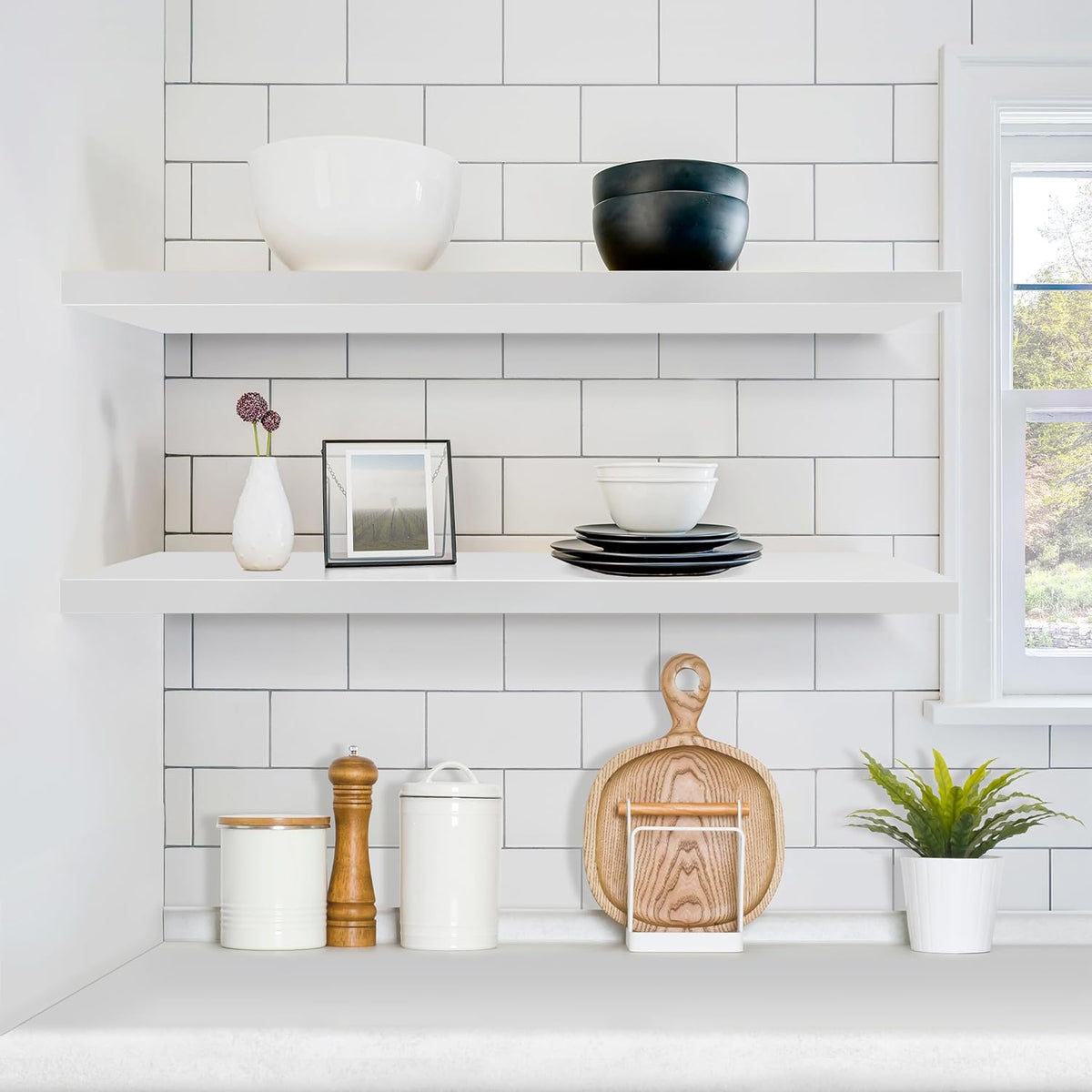 Sorbus Floating Shelves for Wall - 35 Inch Long Bathroom Shelves, Wall Decor for Bedroom, Kitchen