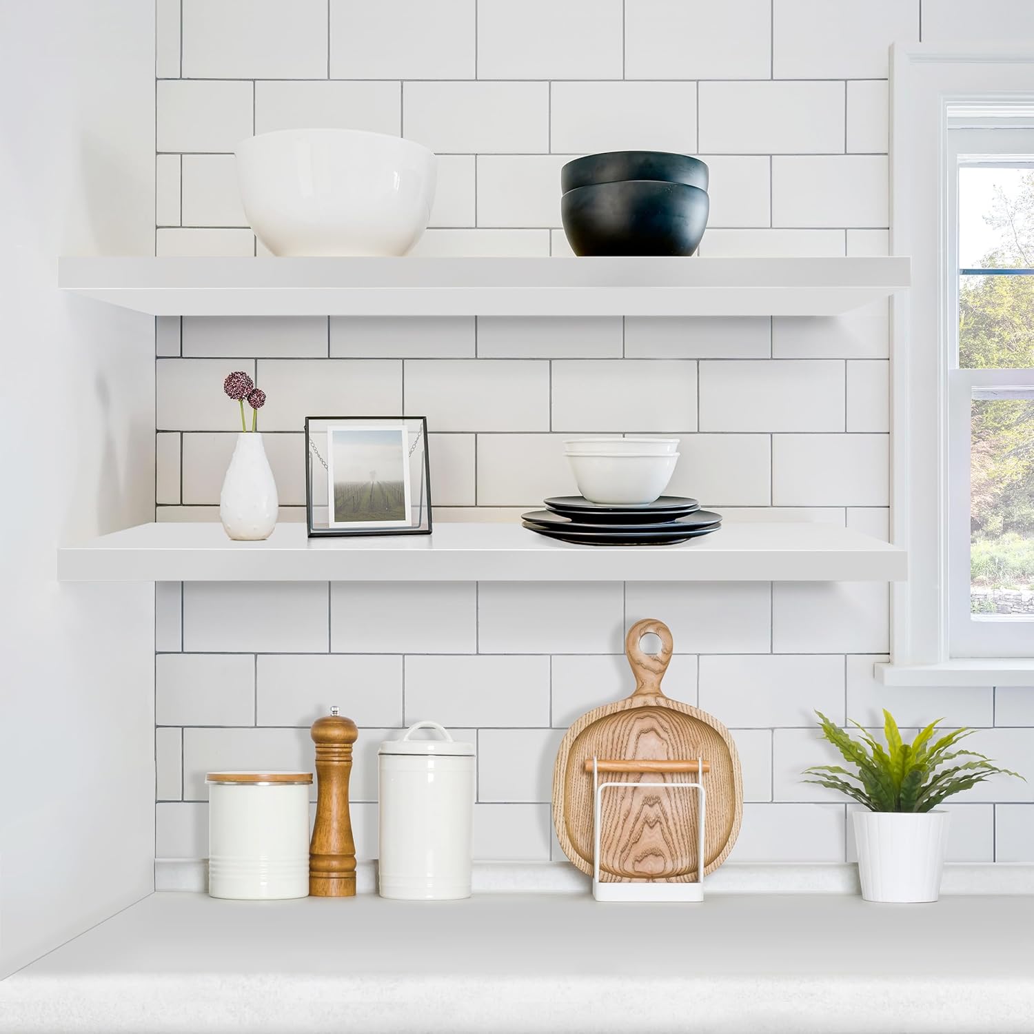 Sorbus Floating Shelves for Wall - 35 Inch Long Bathroom Shelves, Wall Decor for Bedroom, Kitchen
