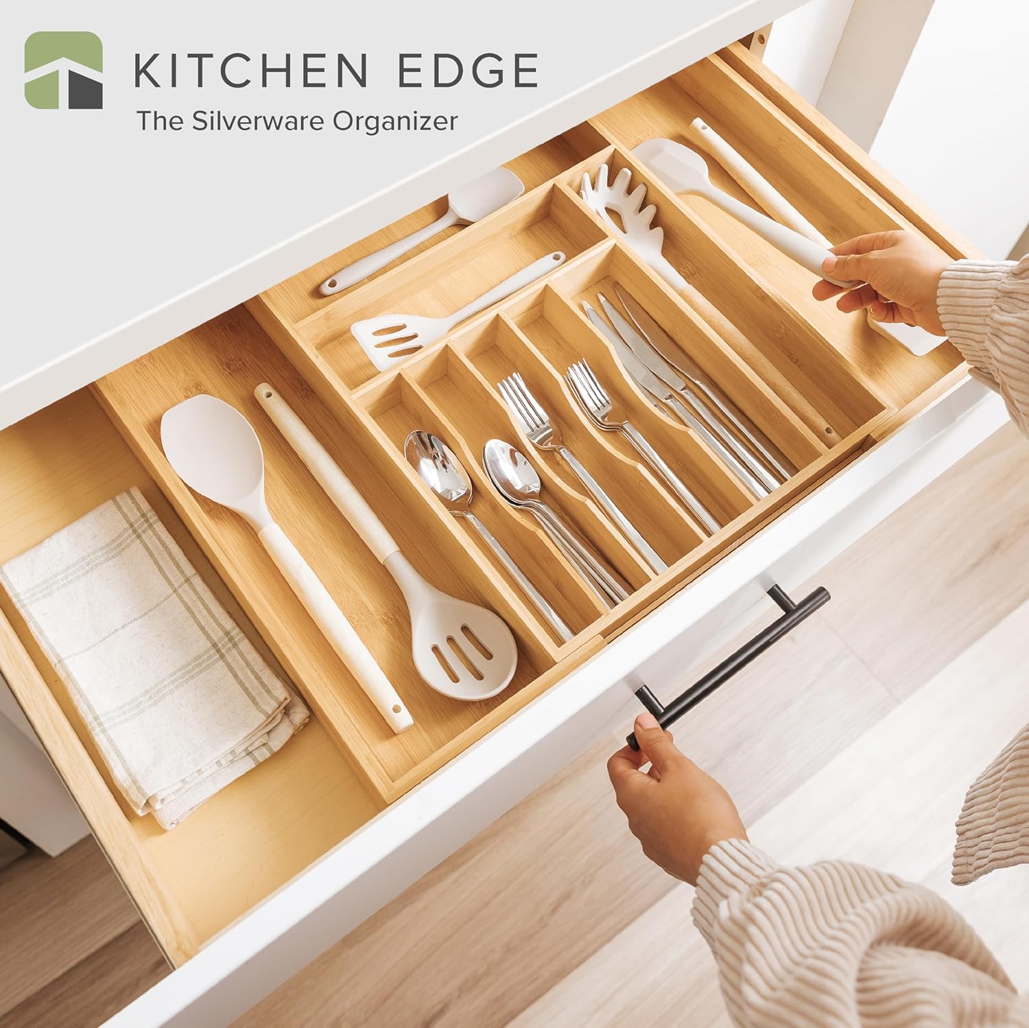 Premium Silverware, Flatware and Utensil Organizer for Kitchen Drawers, Food-Safe Contract Grade