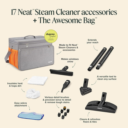Dupray Neat Steam Cleaner with 18-Piece Kit – (Neat with the Awesome Bag) Powerful, chemical-free