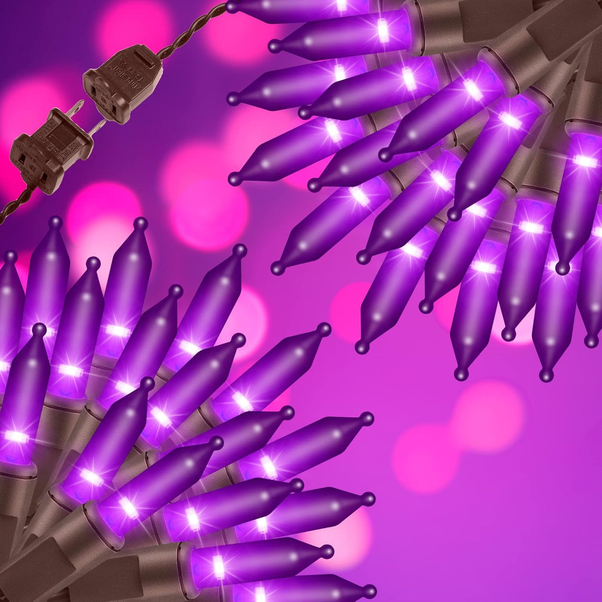 150LIGHTS Purple Extra-Bright with End Connectors Halloween Decorative Lights 9.72m UL Certified