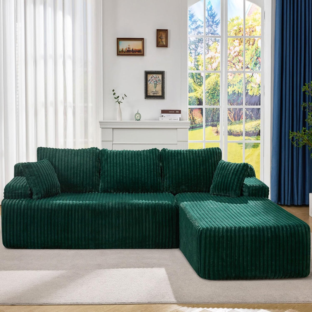 Hobestluk Modular Sectional Sofa Couches 108" L-Shape Couch 3 Seat Modular Sofa Memory Foam