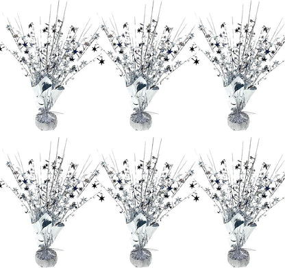 6 Pack Metallic Foil Spray Centerpiece Star Table Decoration Burst Table Centerpieces for Birthday