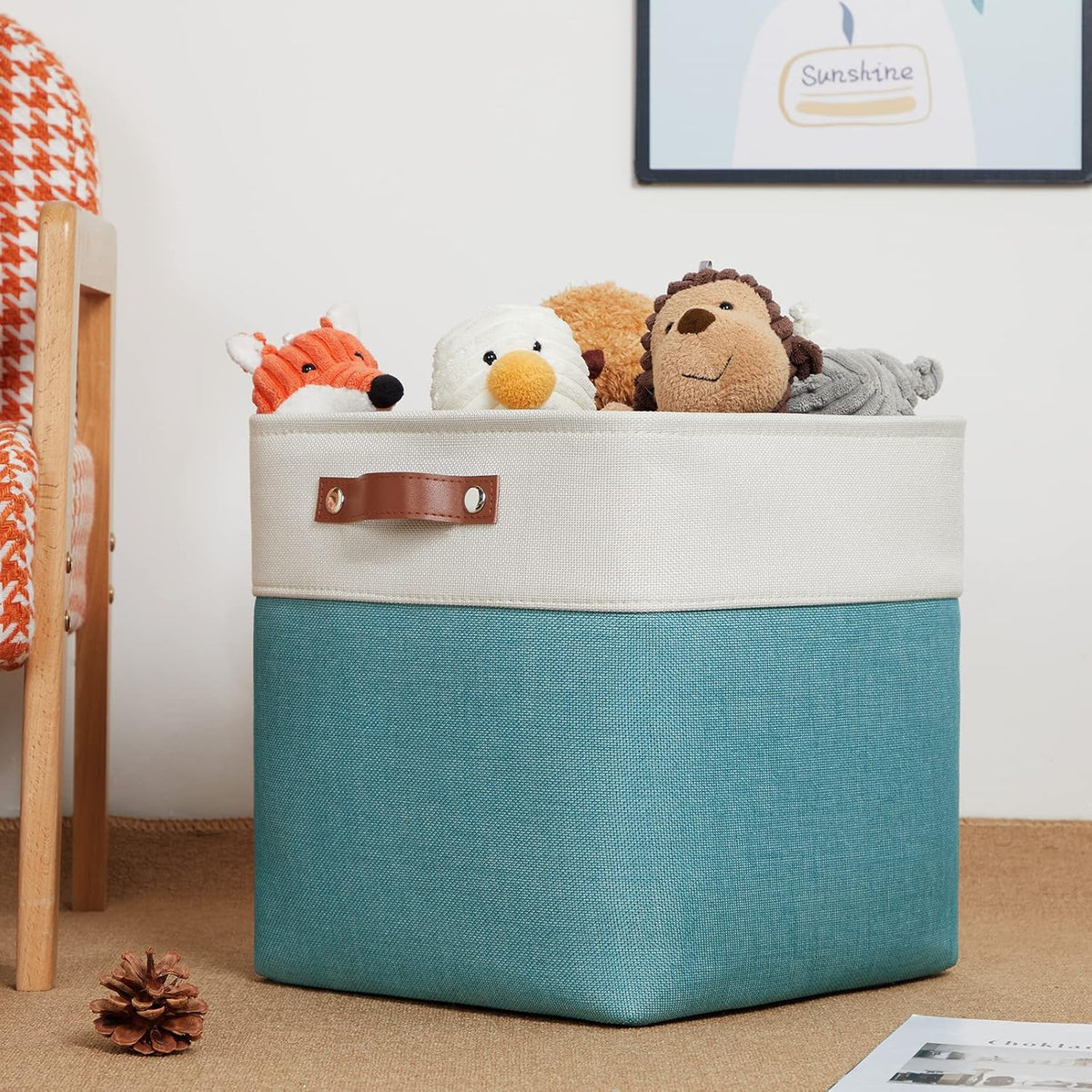DULLEMELO Square Storage Cubes Baskets for Gifts Empty, 12 inch Cube Stroage Bins Linen Closet