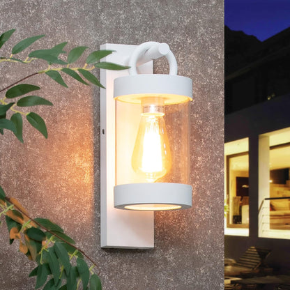 Porch Light White Dusk to Dawn Outdoor Wall Light,13in Large Exterior Lighting Fixture for House