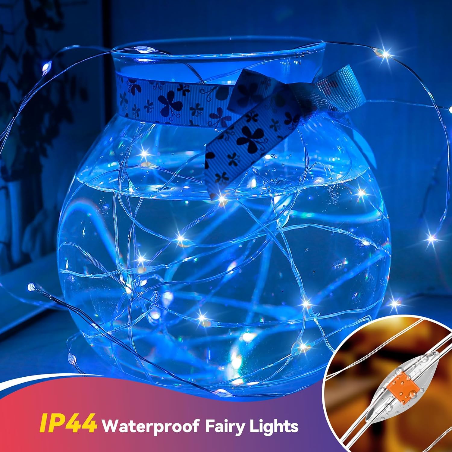4 Pack 60LED Christmas Fairy Lights Battery Operated - 20FT Twinkle Lights with 2 Lighting Modes